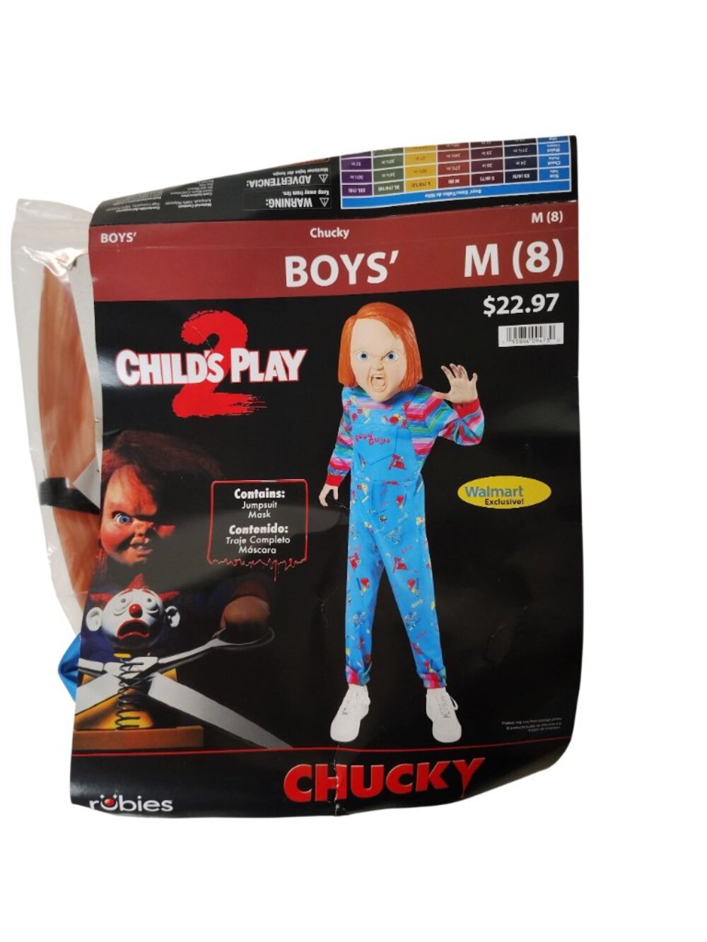 Rubies Boys M (8) Childs Play 2 Chucky Complete Halloween Costume With Mask - Picture 2 of 7